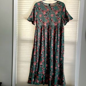 Floral Print Smock Ruffle Dress
